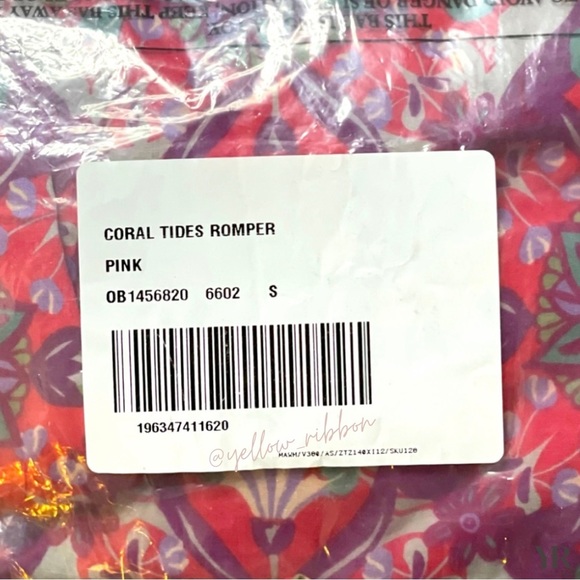 🆕 Free People Coral Tides Romper | Size: S - Picture 2 of 5